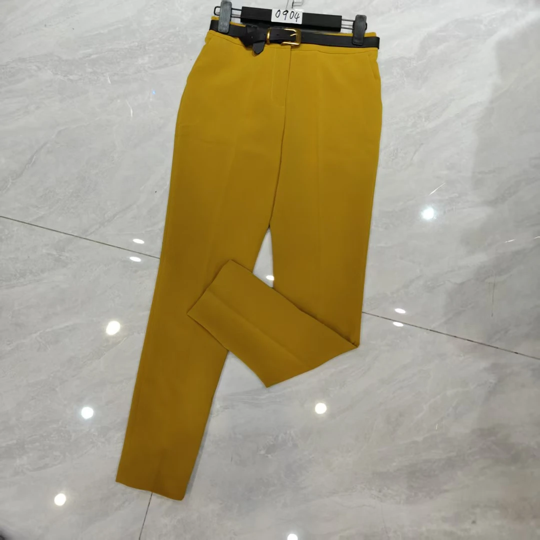 0904中腰夏季设计师女裤秋季直筒常规气质常规款简约休闲裤