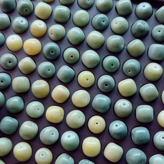 白玉菩提吊坠12.7青提桶珠110颗