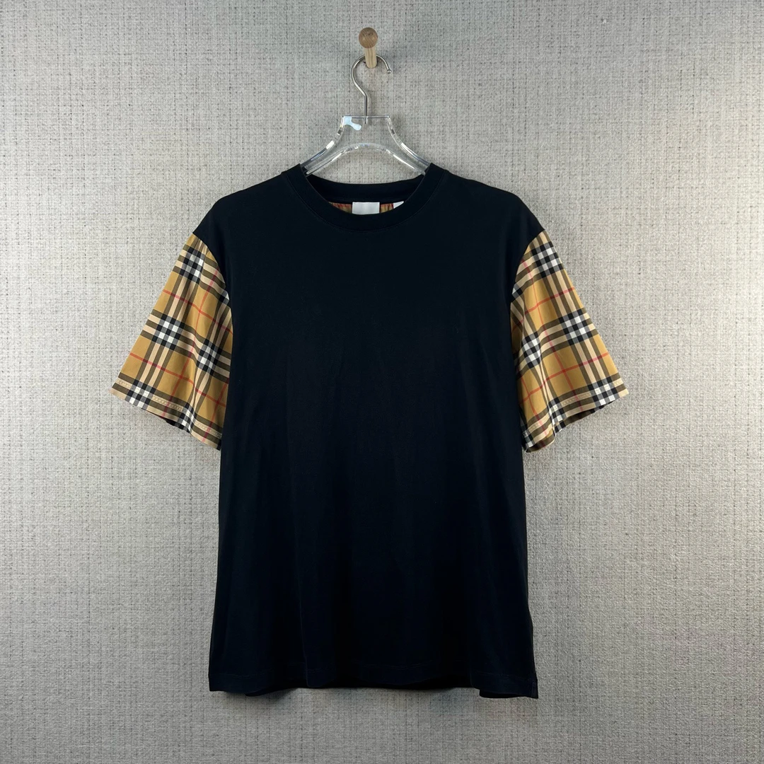 99新 BURBERRY/博柏利 Vintage 格纹棉质圆领短袖/尺码M/编号9252