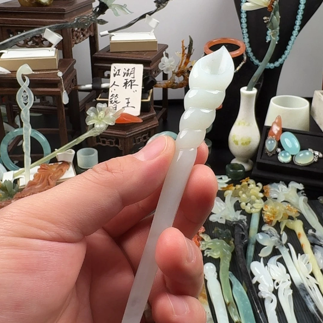 蛇纹石玉未镶嵌发饰