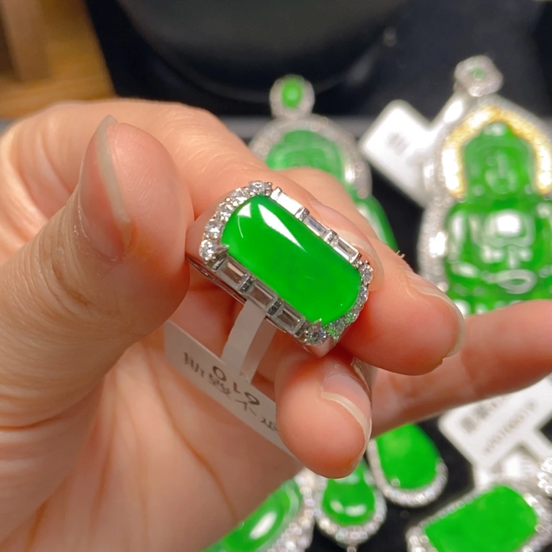 翡翠银S925镶嵌吊坠(不含链)