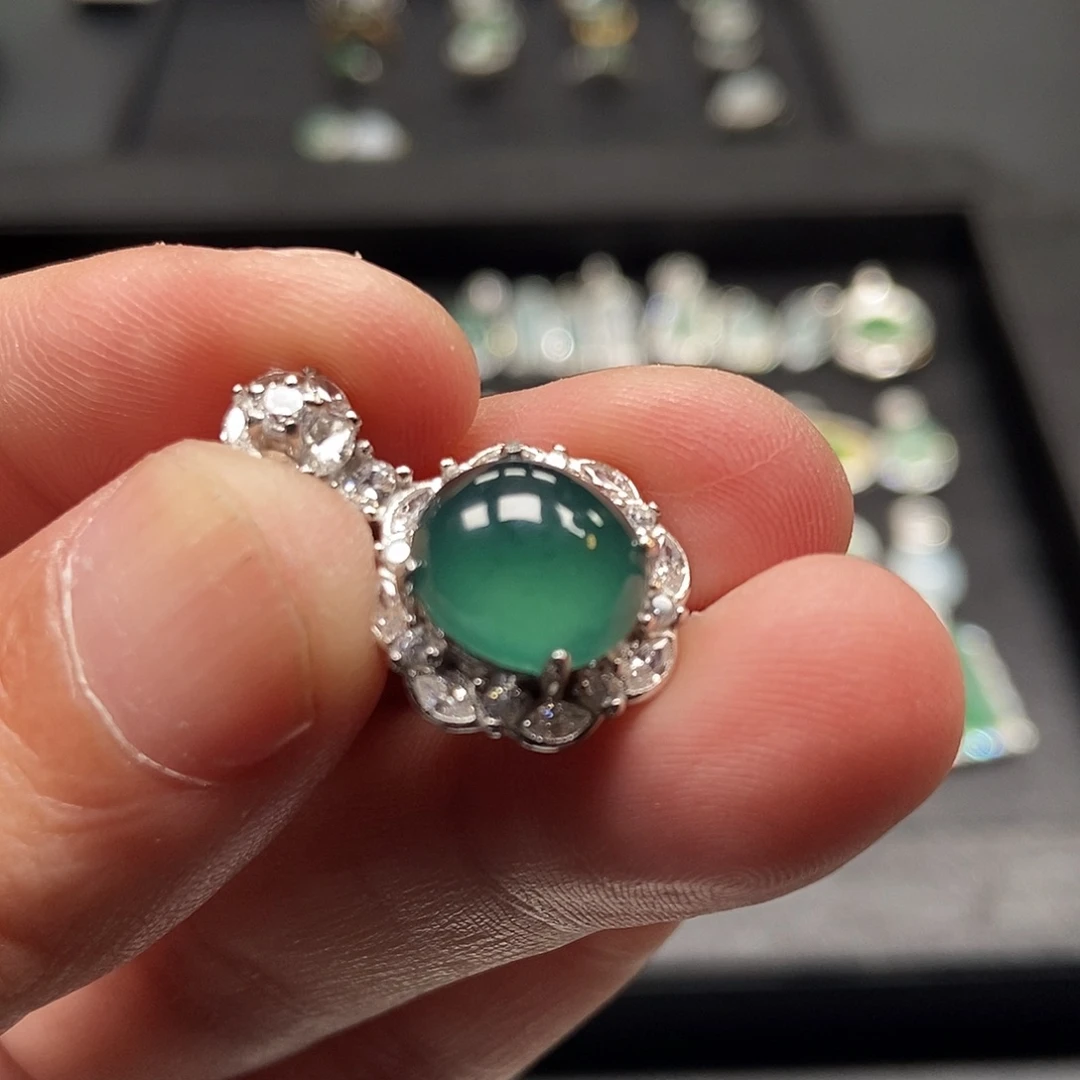 翡翠银S925镶嵌颈饰