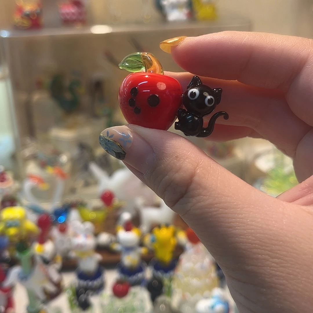手工艺品琉璃苹果猫