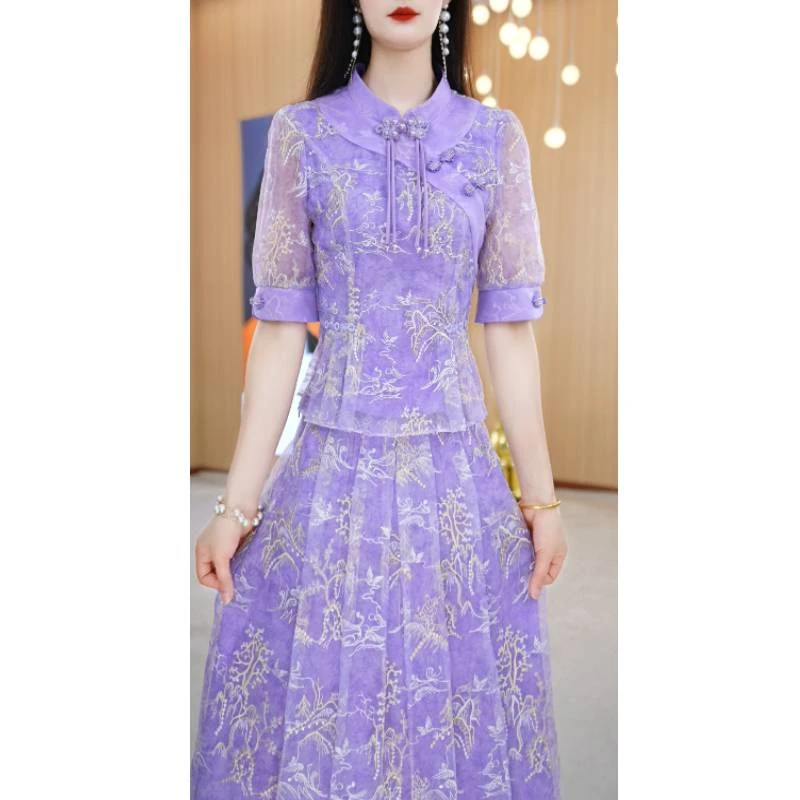 【欧赛雅文】千金清冷感贵系衣服2025新款小众轻奢高级感刺绣一整套