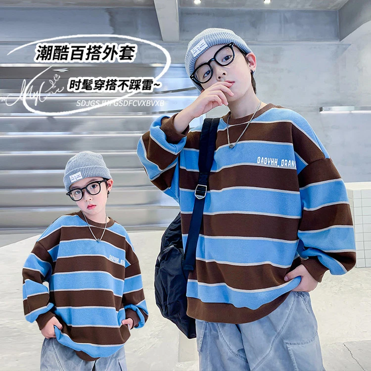 卫衣/绒衫韩版春秋条纹通用中大童