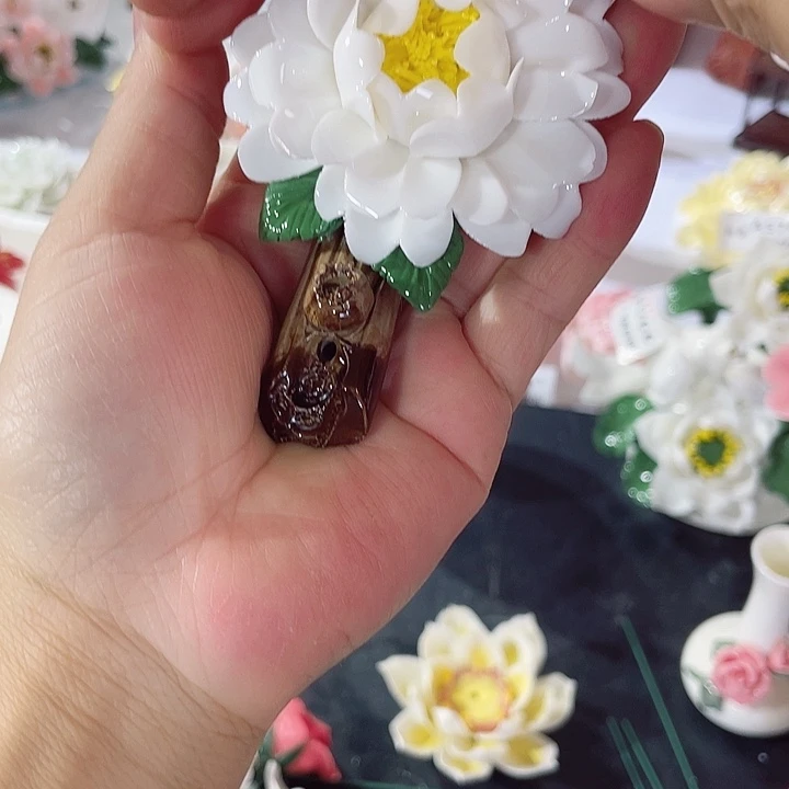 瓷片纯陶瓷手工捏花
