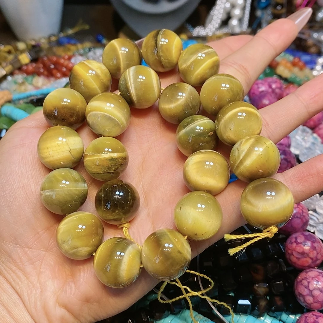 玛瑙/玉髓散珠天然A货金虎眼18mm