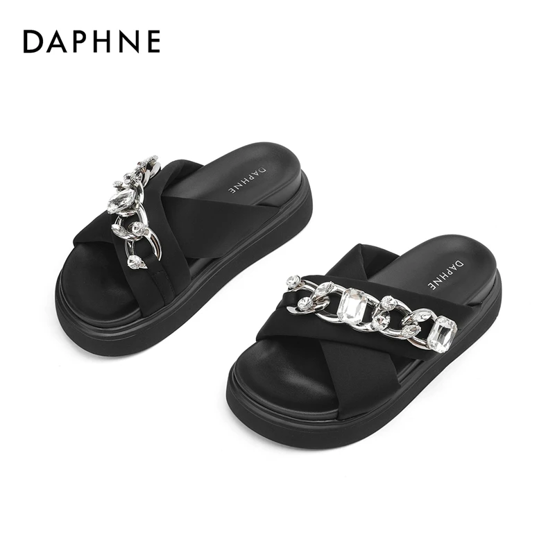 达芙妮厚底拖鞋新款夏季时尚外穿凉拖鞋百搭潮流女鞋