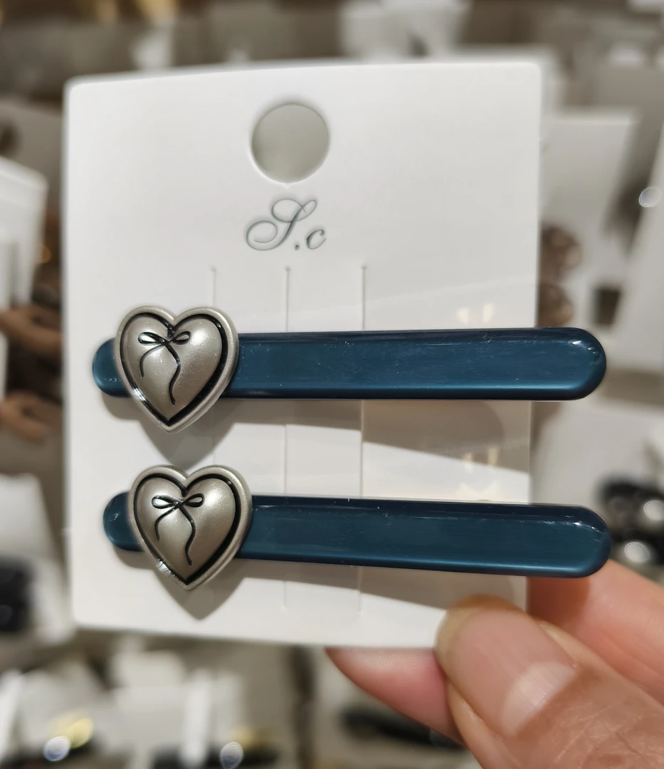 爱心鸭嘴夹发夹一字夹甜美少女小清新刘海夹