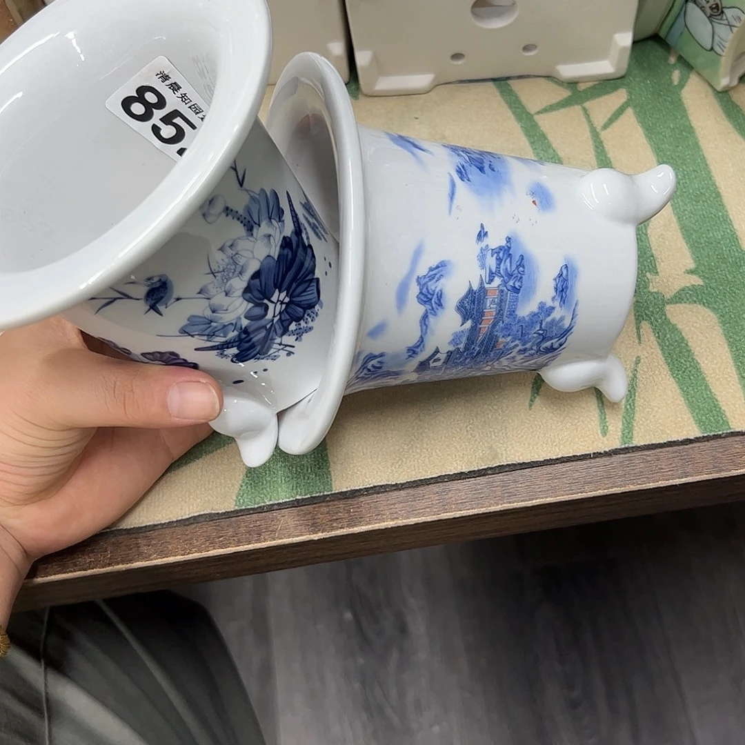 ****乐紫砂花盆852号瑕疵2个介意勿拍小黑点杂质处理