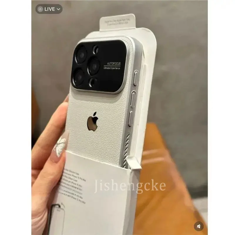 新款大视窗精孔散热适用iphone16pro素皮15pro磁吸14pro防指纹硬