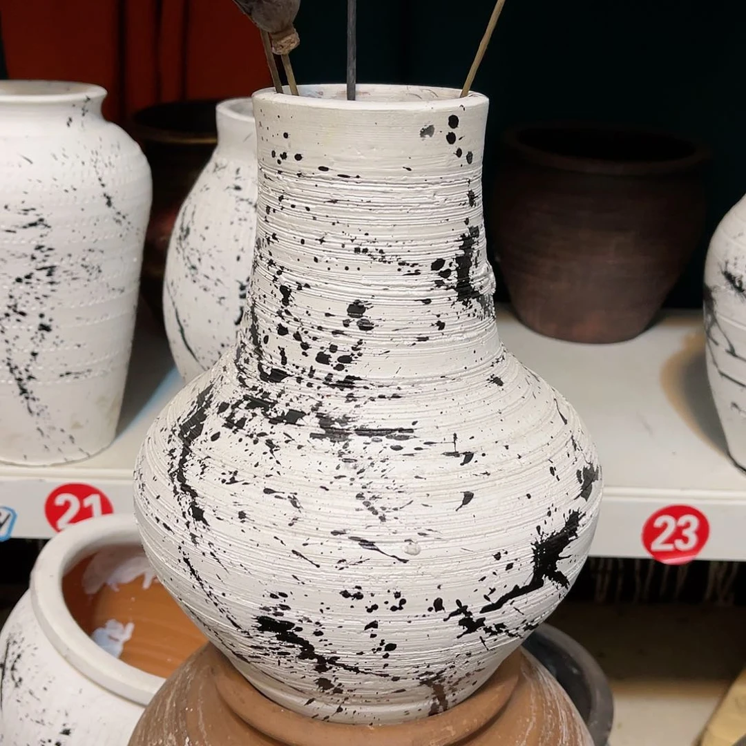 红陶无孔口径8高度24