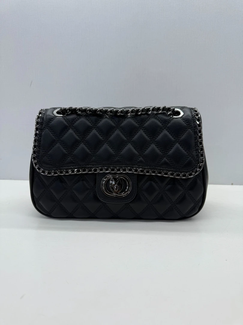 九州袋鼠2025年菱格绣线小香链条腋下斜跨包