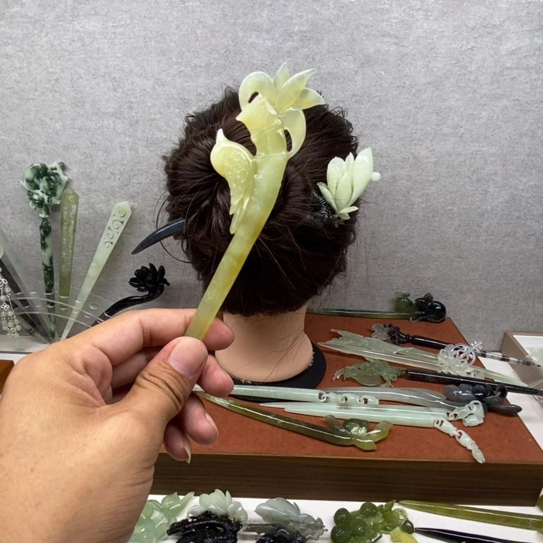 蛇纹石玉未镶嵌发簪