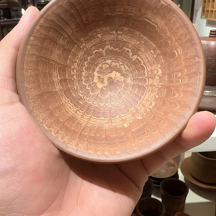 三***花绞泥斗笠杯坭兴陶