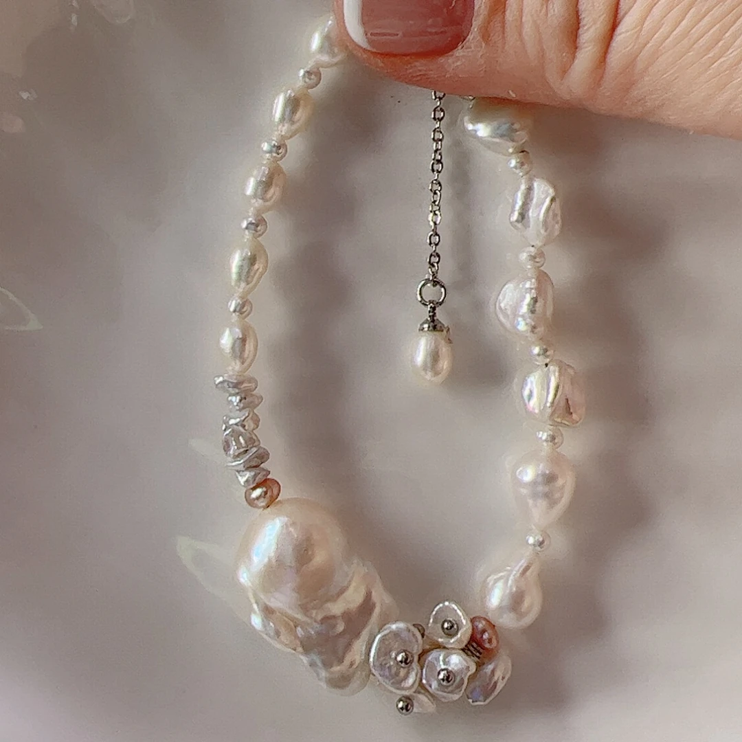 淡水珍珠手绳合金