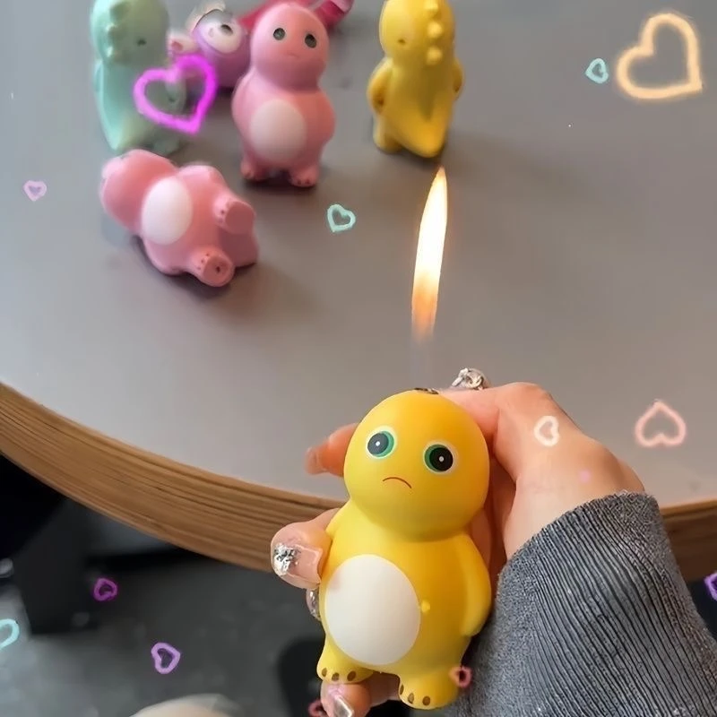 卡通呆萌创意奶龙打火机网红趣味手办可爱个性高颜值女生礼物潮流