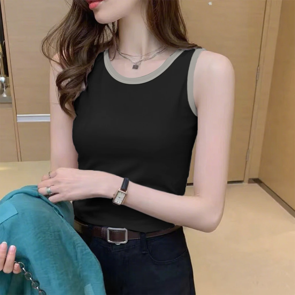 100%纯棉吊带背心女春夏秋季防走光内搭修身外穿打底无袖上衣薄款