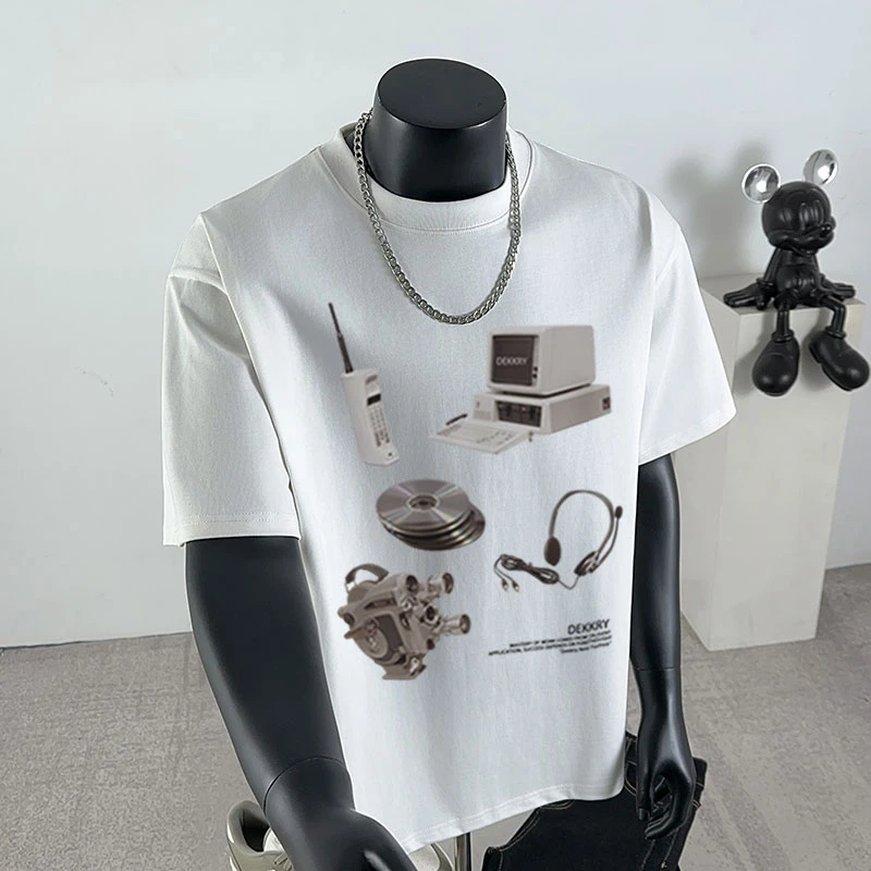 JTRT美式潮牌夏季oversize设计感印花纯棉T恤男女百搭个性短袖