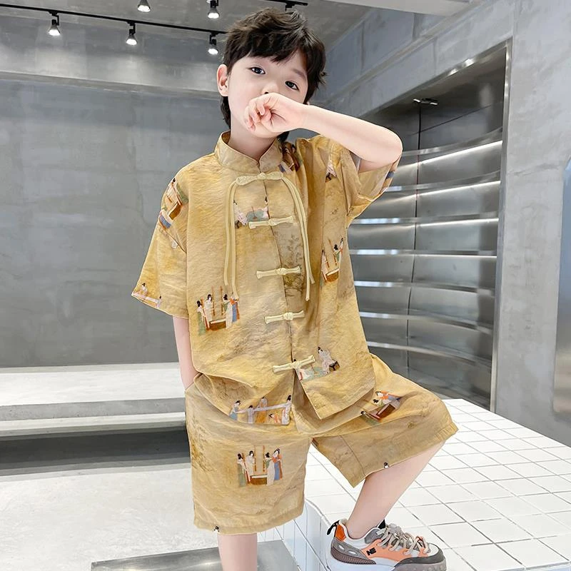 儿童装男童汉服夏装套装2025新款夏季唐装夏款男孩中大童中式国风