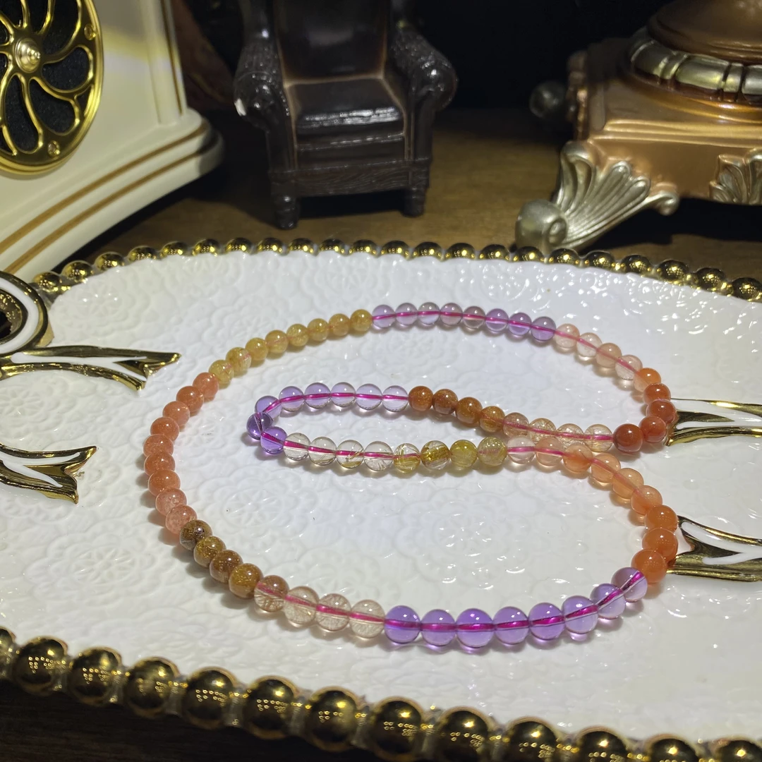 V102-高品质高阶老矿料天然水晶多宝手链多圈-多样性发其一