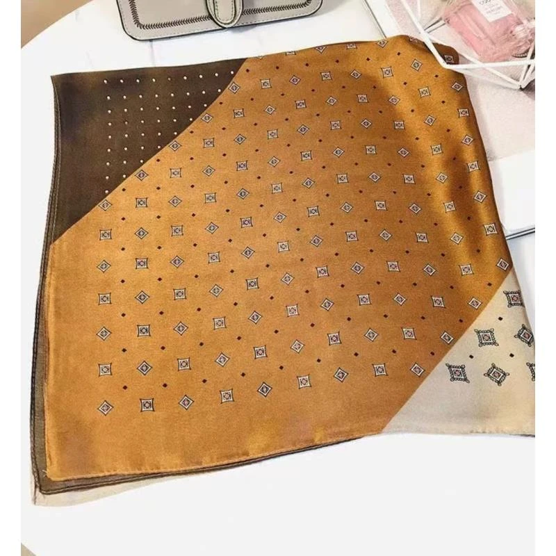 f90-13 丽景缎90*90左右气质丝巾方巾时尚 灰咖