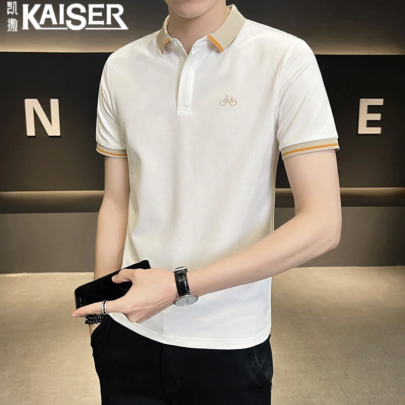 凯撒男士POLO衫夏季新款时尚翻领潮流休闲韩版修身百搭短袖T恤男