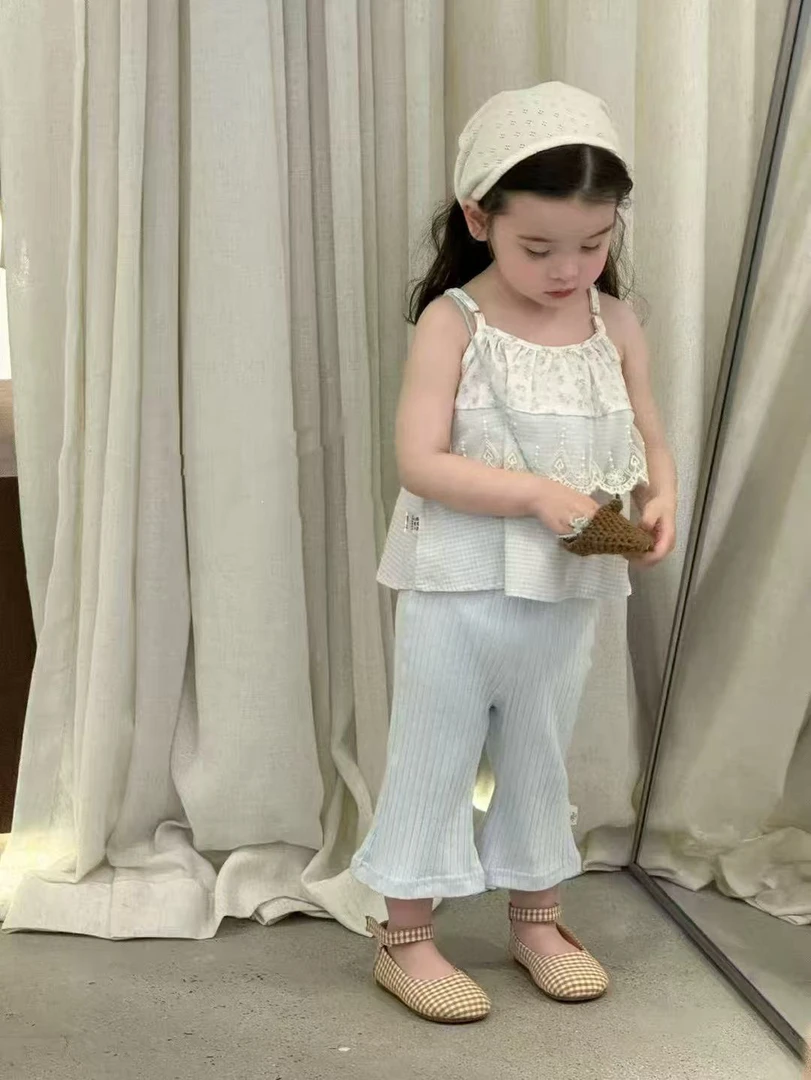 自制蓝色夏日清凉吊带套装