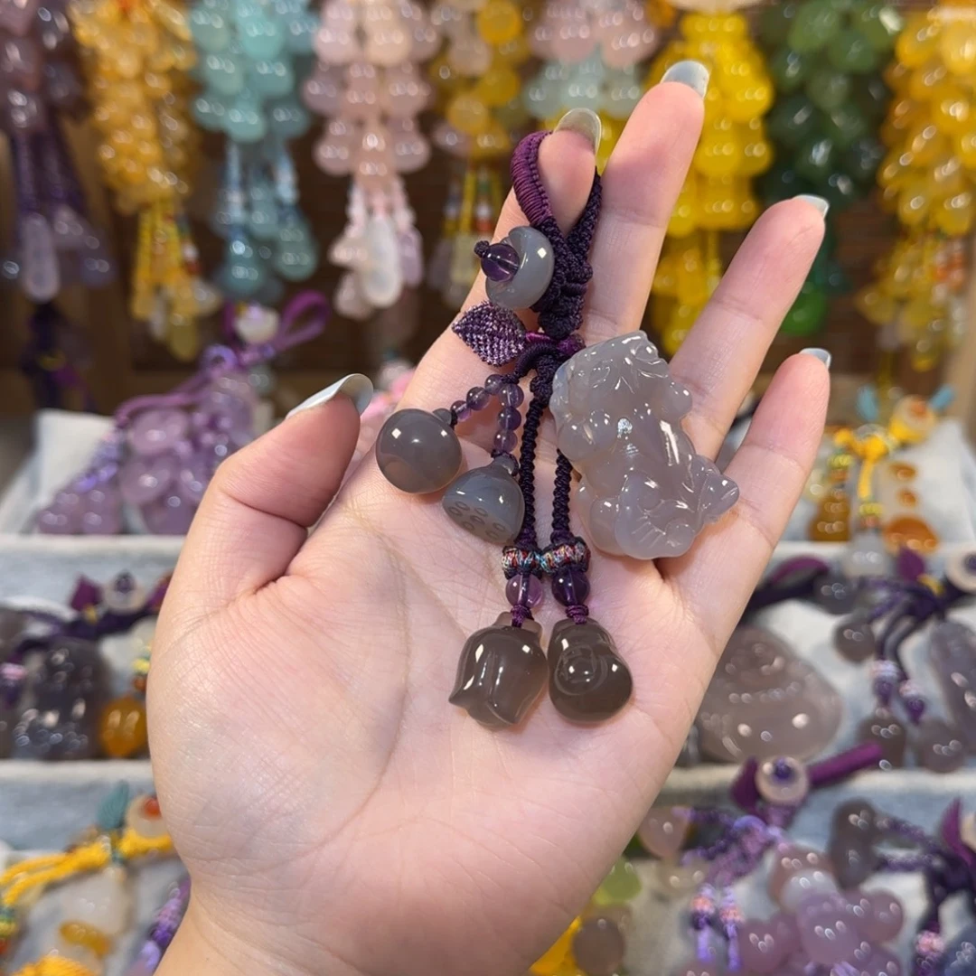略***华玛瑙/玉髓未镶嵌福利款钥匙挂件