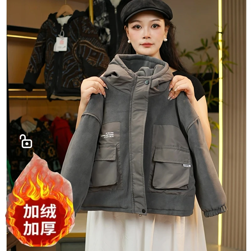 X129冬季帅气加绒加厚保暖奥丽绒洋气外套中大童