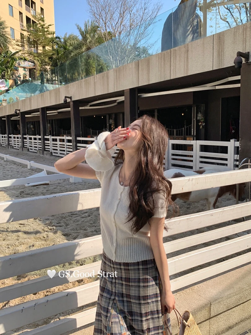 01-100编号福利短袖夏季韩版不起球毛针织衫设计感显瘦小香风