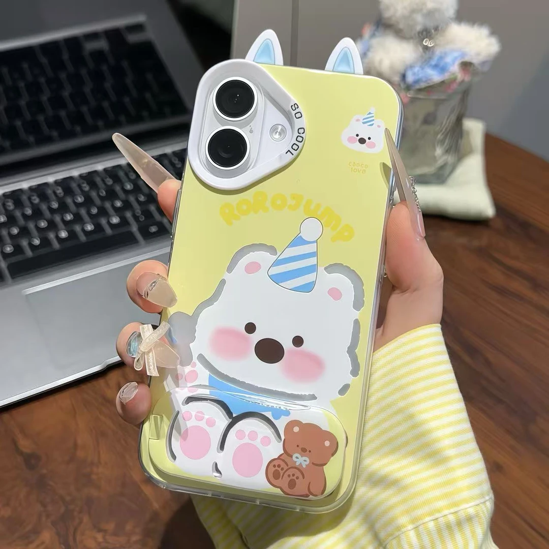 勺子西高地耳朵支架适用iPhone苹果16手机壳华为vivo小米15oppo套