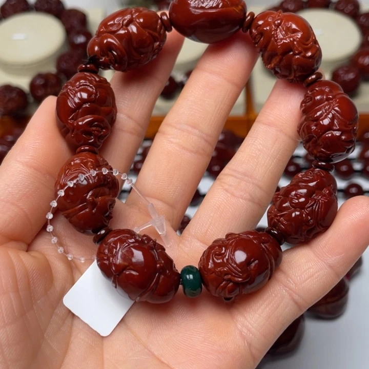 橄榄核手串大****）包浆玉化