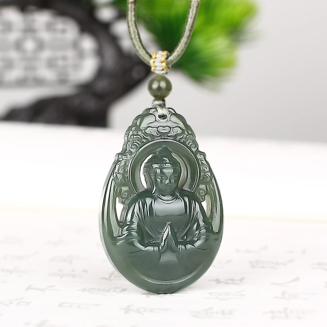 天然和田玉释迦摩尼佛像吊坠男女款玉石挂件项链玉佩坠平安本命年