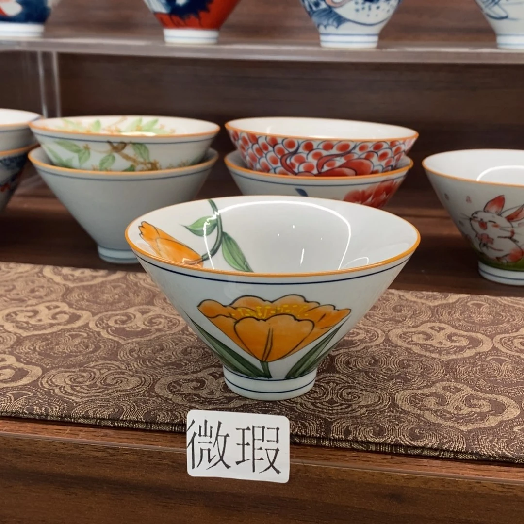 釉下手绘茶具微瑕
