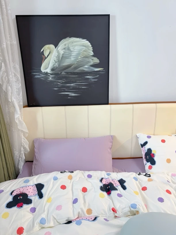 《天鹅》黑白复古客厅装饰画法式中古玄关壁画高级感卧室床头挂画