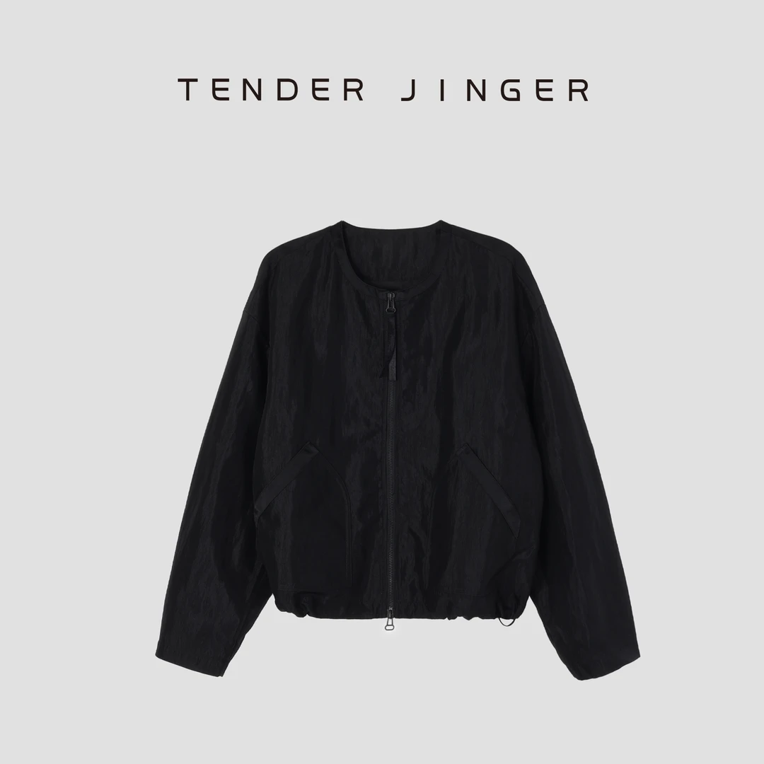 Tender Jinger【黑标】圆领阔版长拉袢夹克T51ERF80227