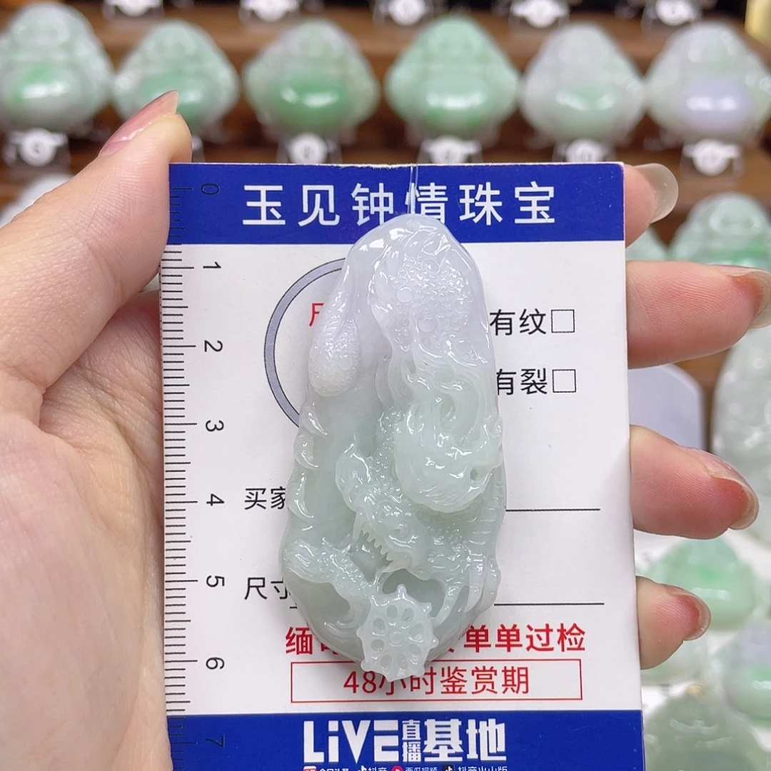 翡翠未镶嵌颈饰龙牌