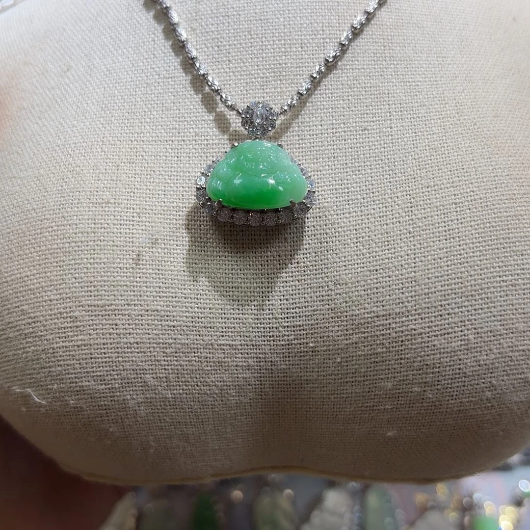 翡翠银S925镶嵌吊坠(不含链)