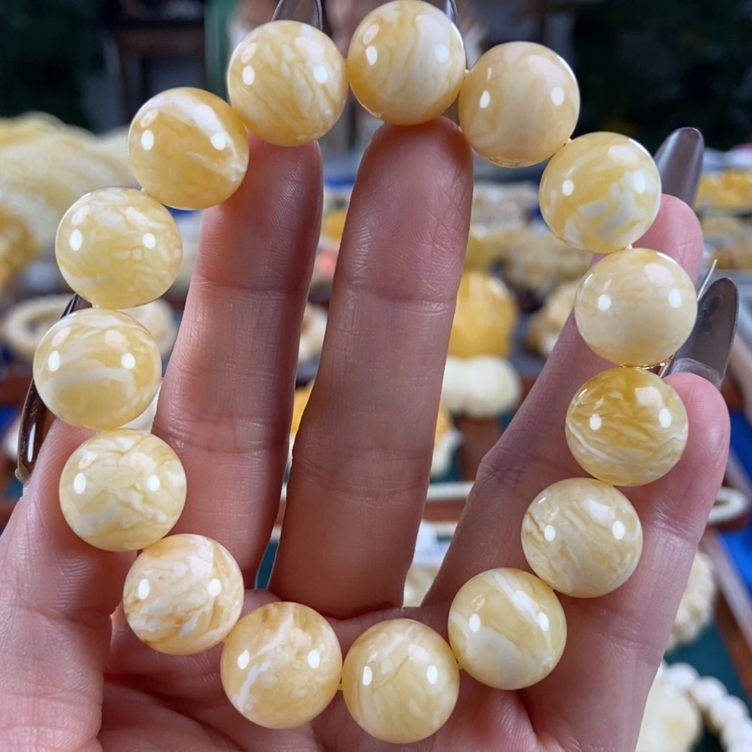 琥珀未镶嵌珠宝奇石14圆珠24.03