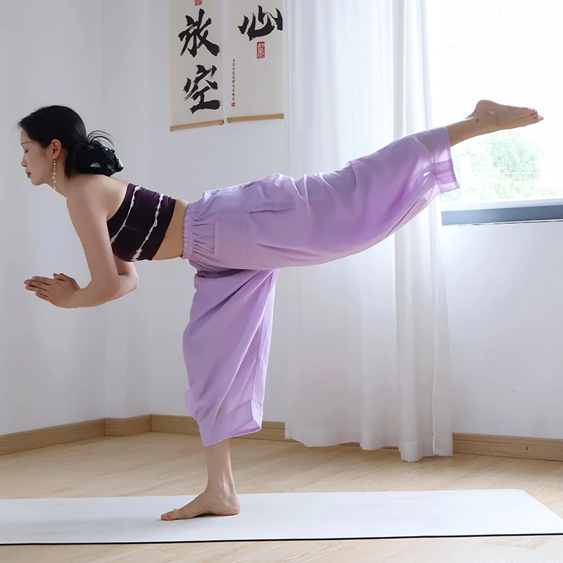 轻薄空气裤内观流舞韵瑜伽裤宽松透气阔腿灯笼裤子女夏运动休闲裤