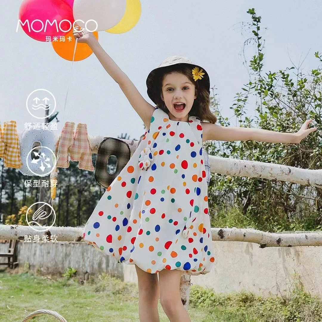 6691女童连衣裙2025纯棉夏季童装裙子新款儿童洋气波点公主吊带裙