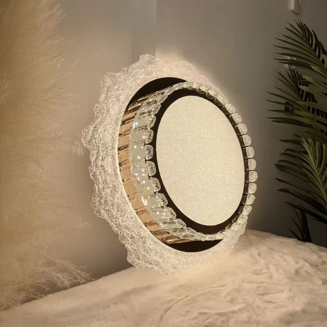 2025卧室水晶工艺卧室客厅过道吸顶灯亚克力云朵家用房间餐厅灯具