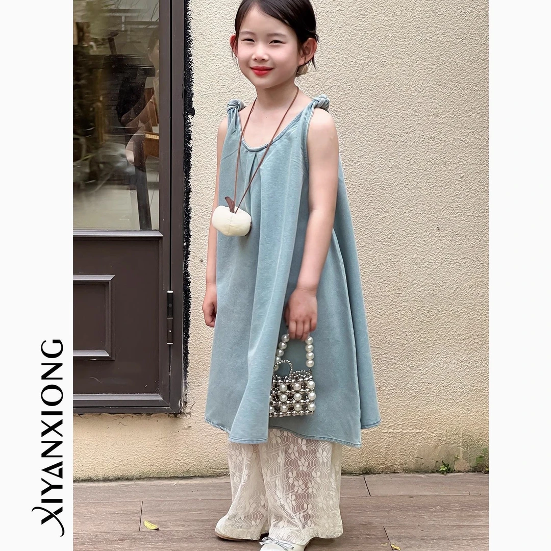 女童夏季无袖上衣裙子套装儿童洋气韩版两件套女孩时尚夏装半身裙