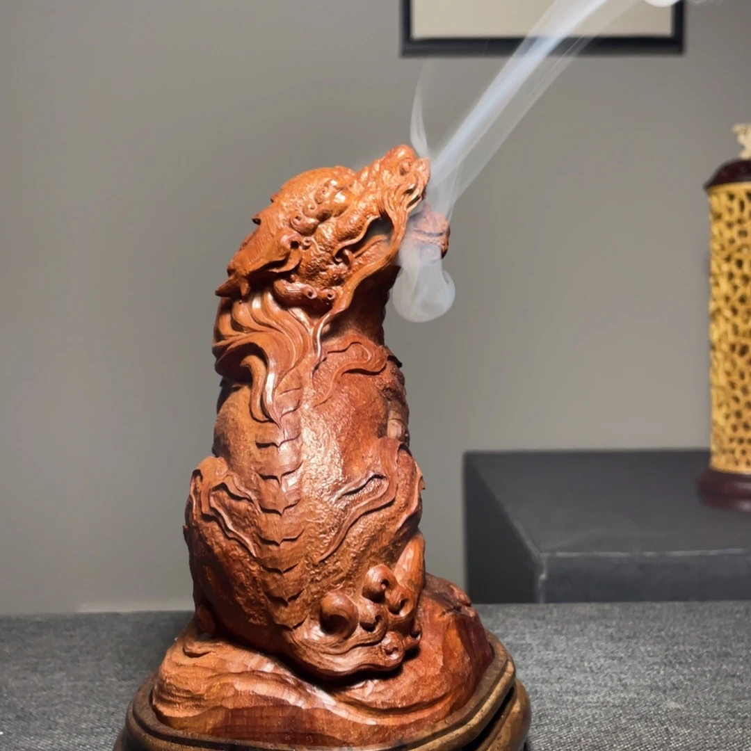 老***夫木荔枝木香炉工艺品