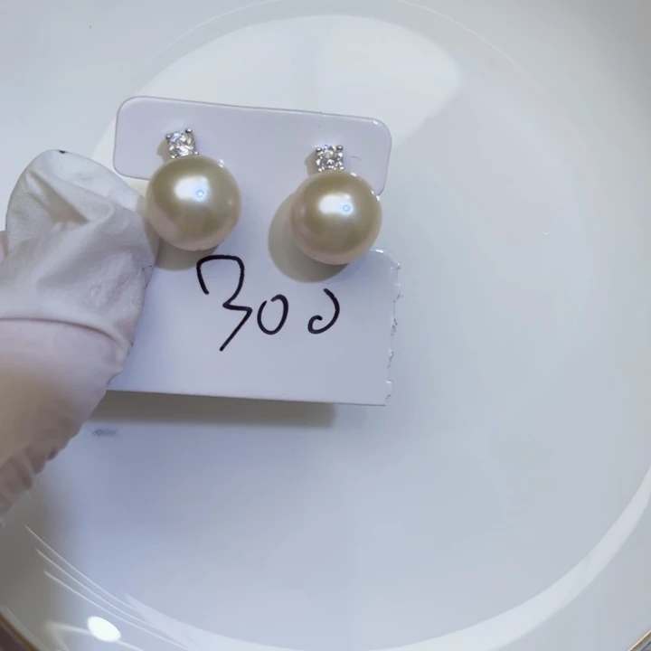 淡水珍珠耳饰银S925镶嵌