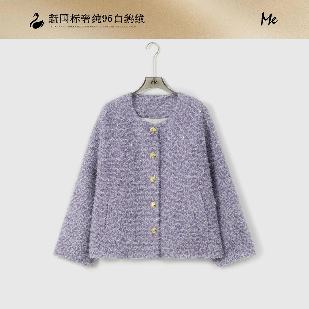 ME【羽绒小香系列紫微星95鹅绒服】纯净白鹅绒满天星羽绒服MESA3751