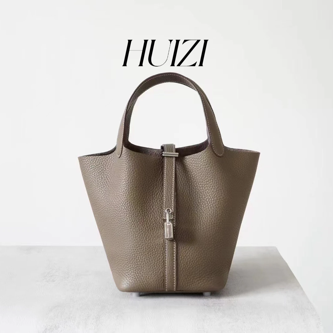 HUIZI 25高定款togo头层牛皮菜篮子包18尺寸