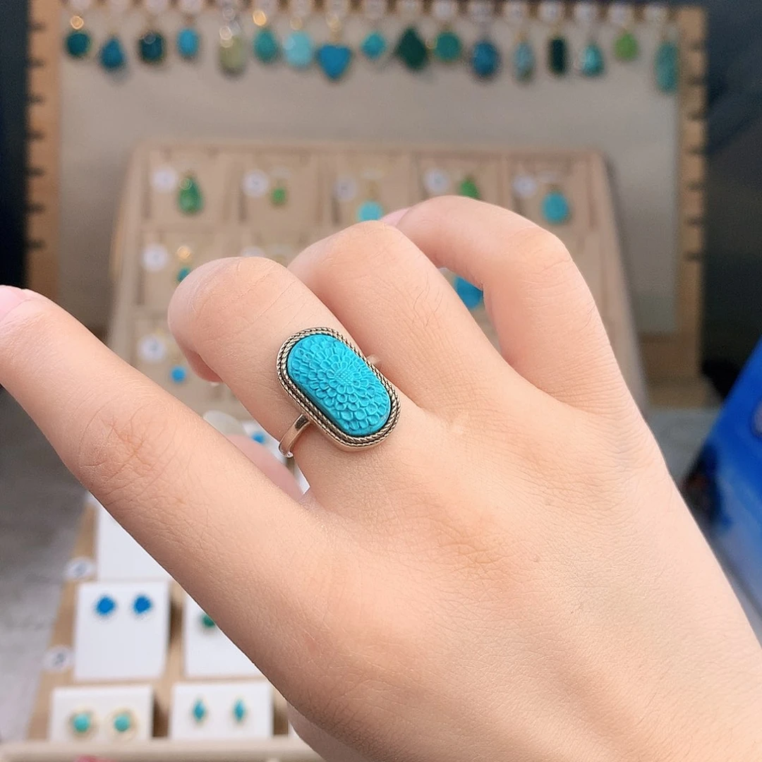 绿松石银S925镶嵌颈饰