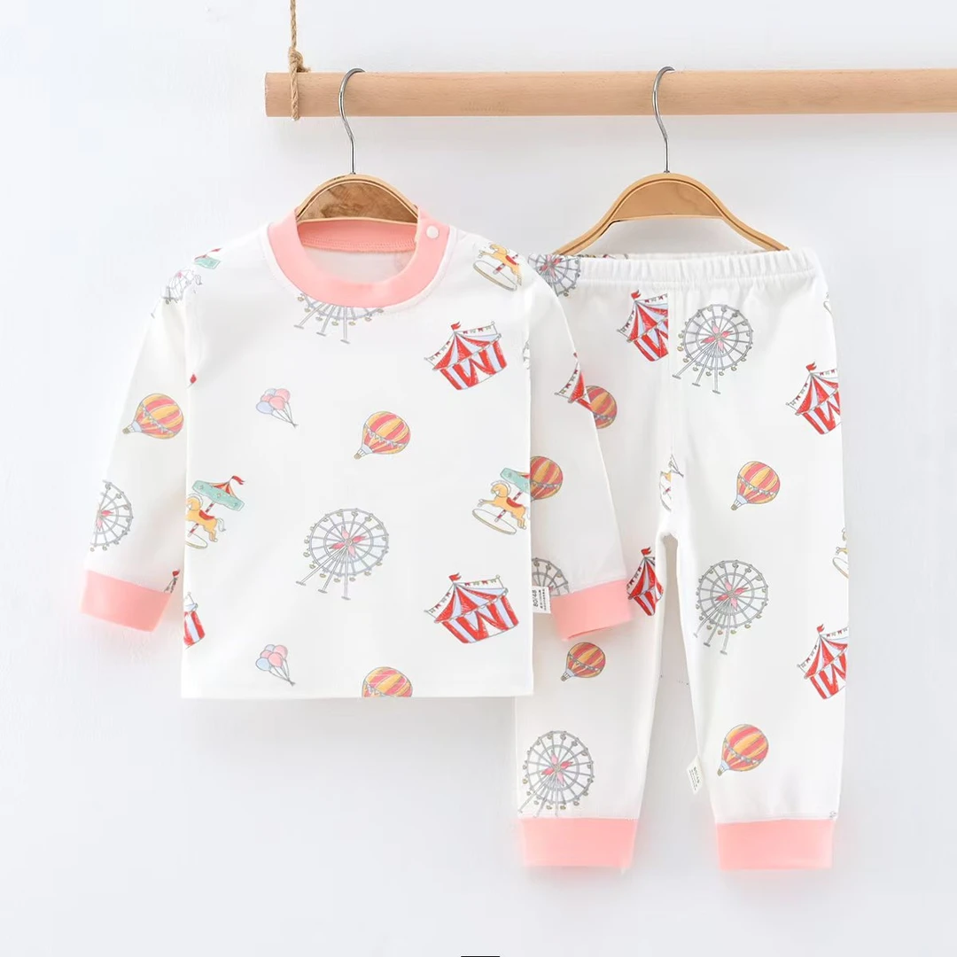 奇奇家秋冬新款无缝儿童纯棉秋衣秋裤家居服套装儿童睡衣宝宝内衣